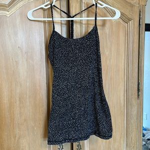 Lulu lemon spotted thin strapped razor back tank top, size 4.